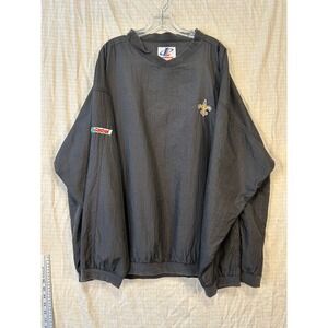 Vintage Logo Athletic New Orleans Saints With Castrol logo Pullover Black #2012